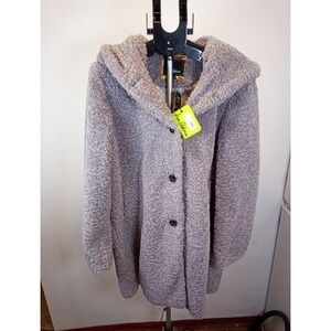 Women's Sam Edelman Faux Fur Hooded‎ Teddy Coat Size Large
